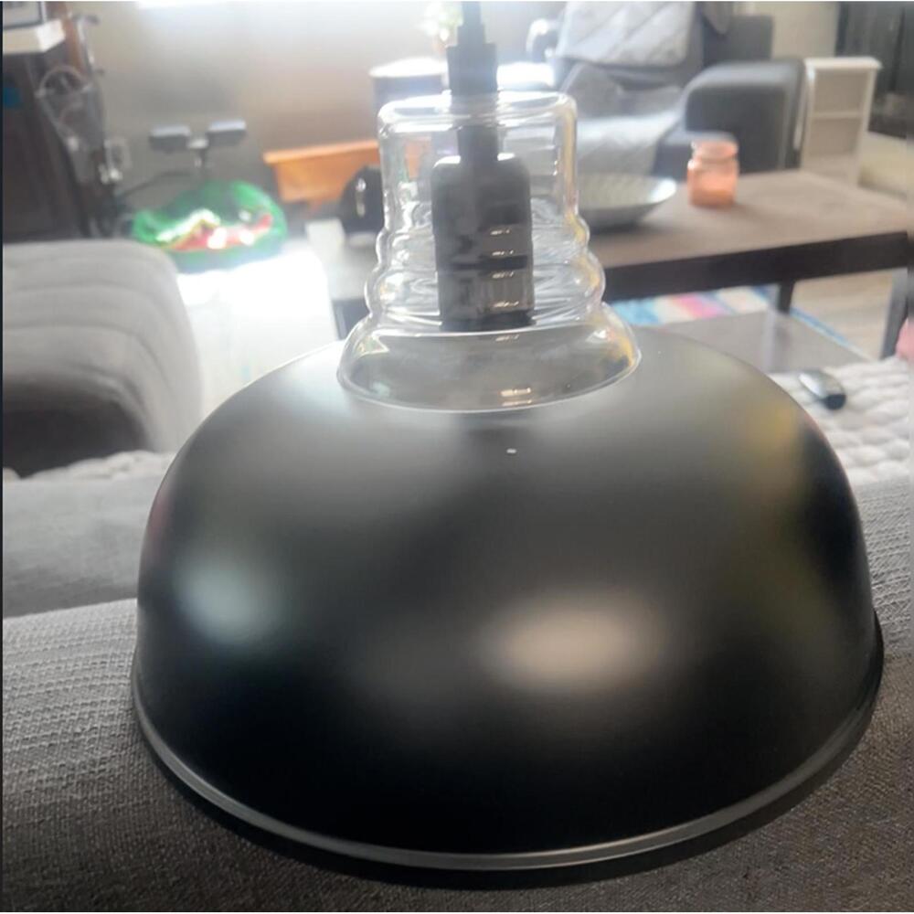 Modern Black Pendant Light with Clear Shade 3 lights
